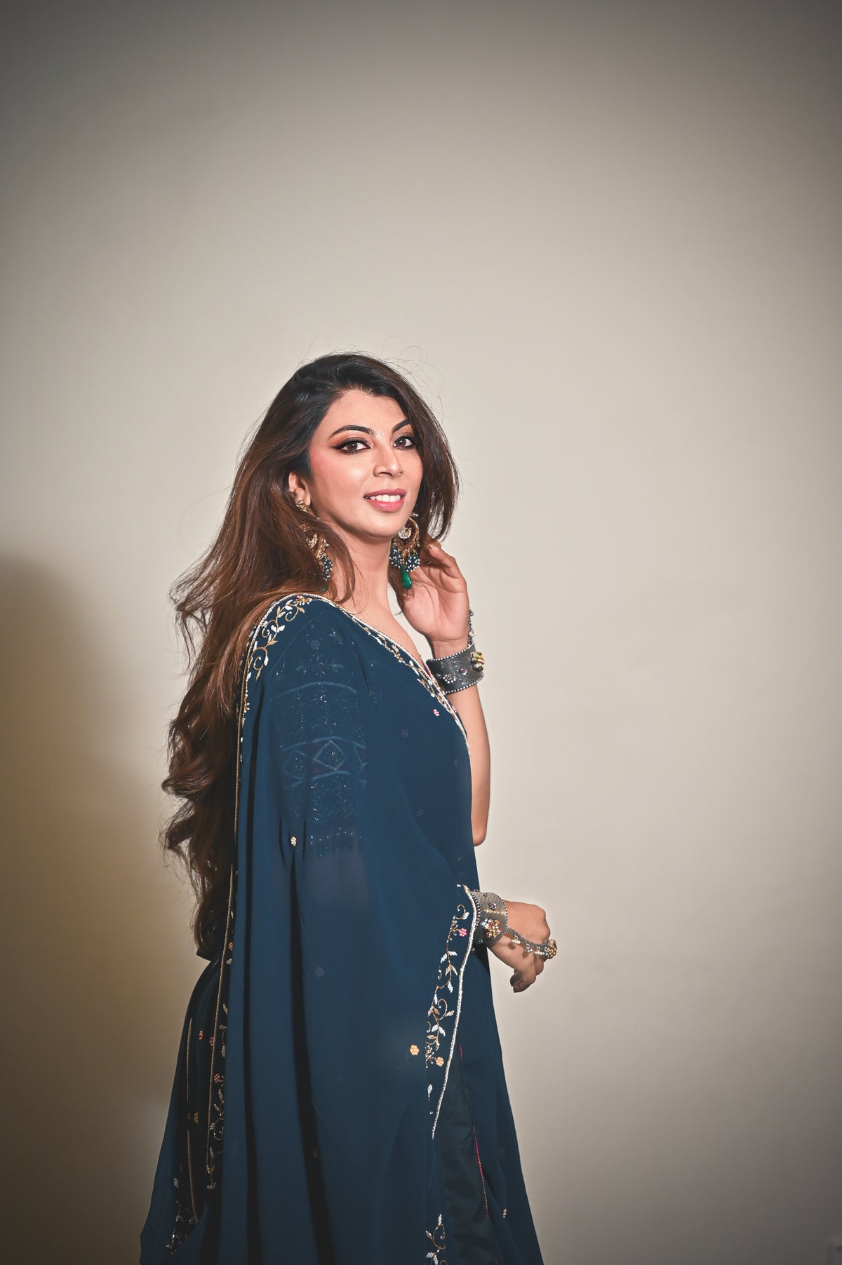 Deep Teal Lehenga with Decorative Blouse & Matching Dupatta