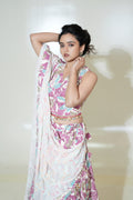 Pink & Aqua Printed Lehenga with Pastel Dupatta