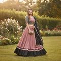 Heavy Sequence Blouse with Cotton Mixed Skirt & Dupatta