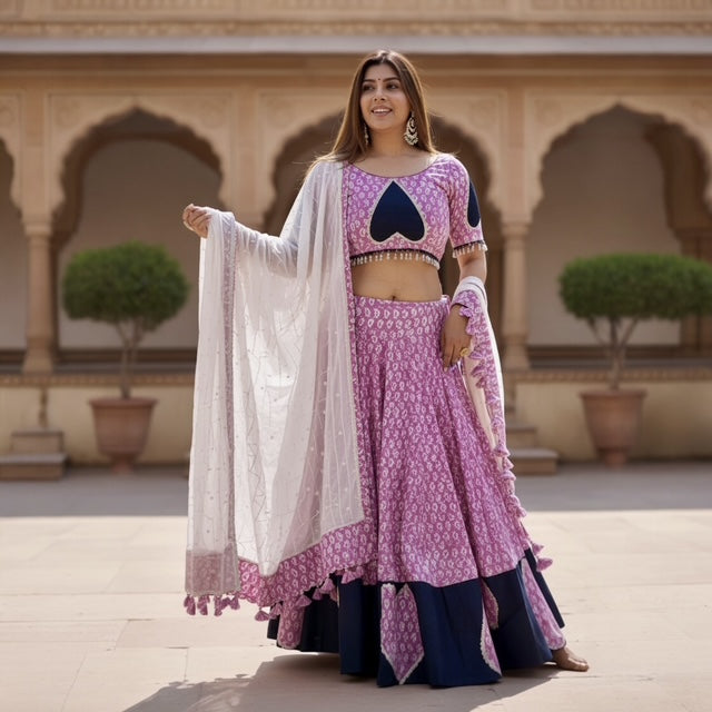 Soft Pink Cotton Set With White Dupatta