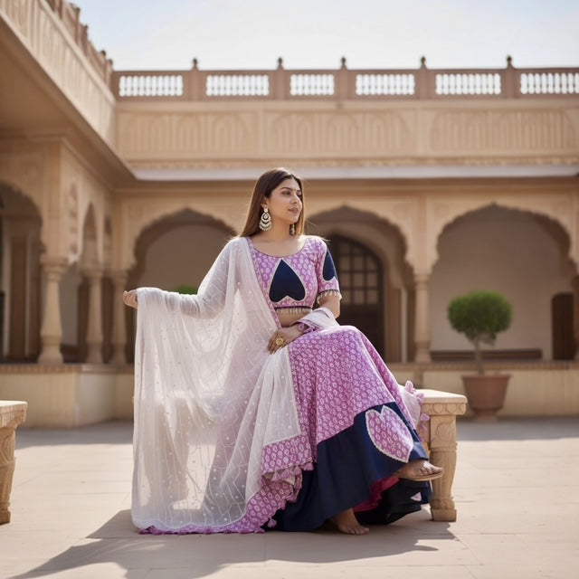 Soft Pink Cotton Set With White Dupatta