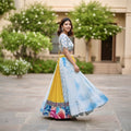 Blend of Chiffon In Shades of Blue & Yellow